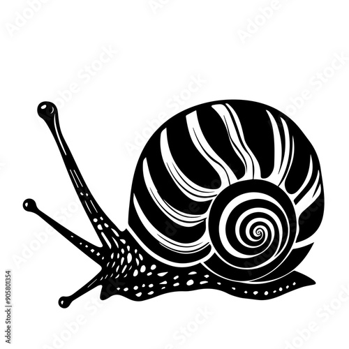 Snail  Black Vector Illustration
