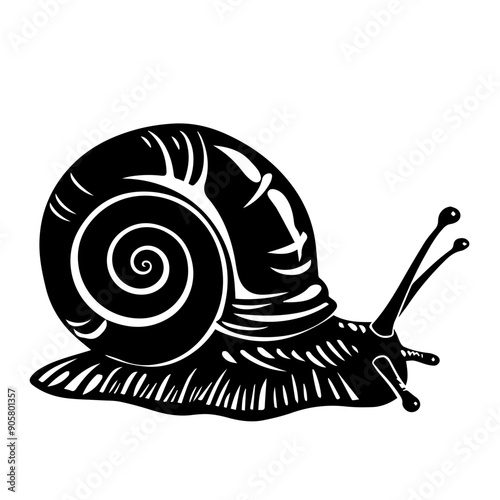 Snail  Black Vector Illustration