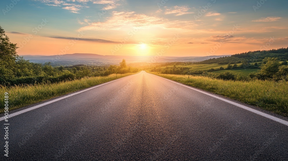 An empty road leading towards a bright horizon, symbolizing the path to success. An empty road leading towards a bright horizon, symbolizing the path to success.