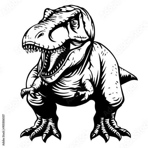 Hand-Drawn T-Rex Dinosaur Vector Illustration