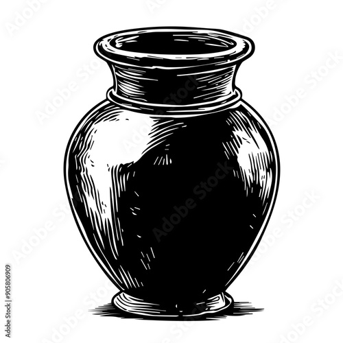 Hand-Drawn Vase Vector Illustration