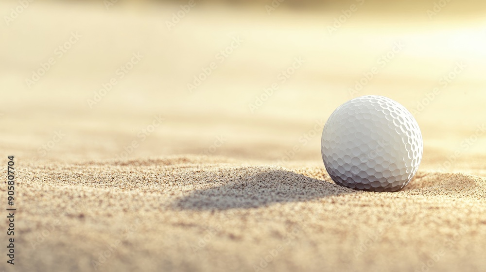 Golf ball on the edge of a sand trap, with open space for copy. Golf ball on the edge of a sand trap, with open space for copy.