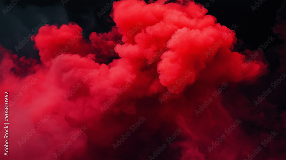 Red smoke on black background for overlay on photo Red smoke on black background for overlay on photo