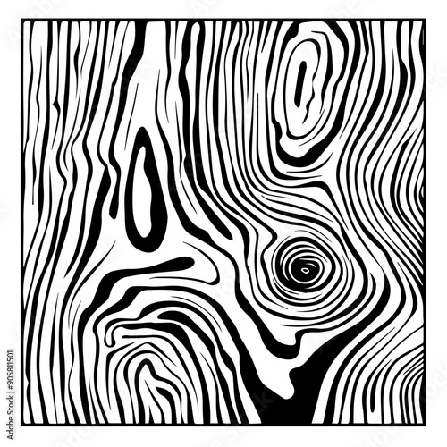 Wood Grain Texture Vector Illustration with Knots
