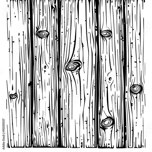 Wood Grain Texture Vector Illustration with Knots