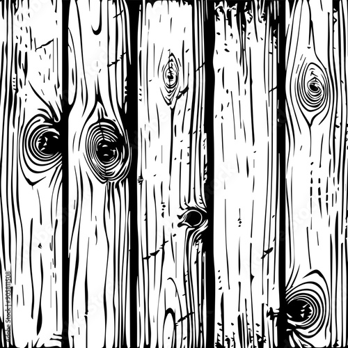 Wood Grain Texture Vector Illustration with Knots