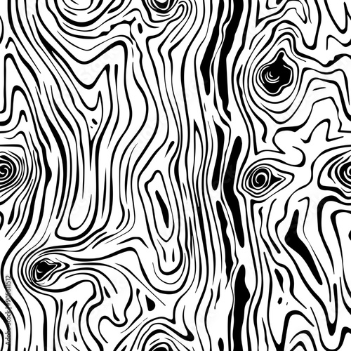 Wood Grain Texture Vector Illustration with Knots