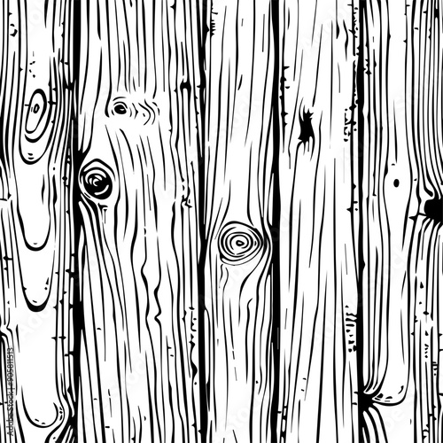 Wood Grain Texture Vector Illustration with Knots