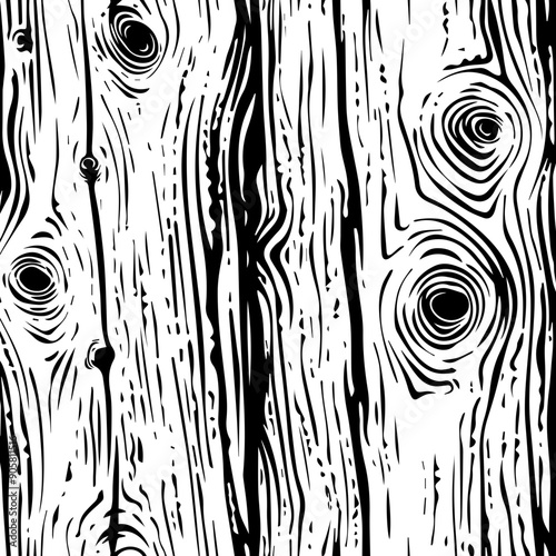 Wood Grain Texture Vector Illustration with Knots