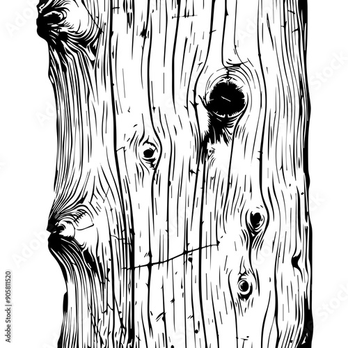 Wood Grain Texture Vector Illustration with Knots