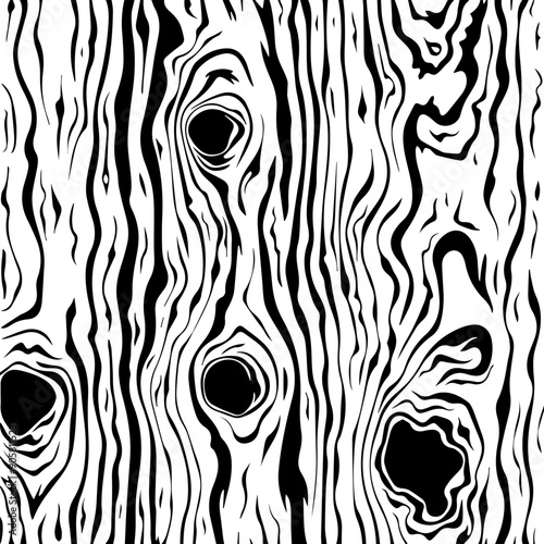 Wood Grain Texture Vector Illustration with Knots
