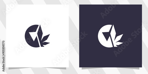 letter c with cannabis logo design
