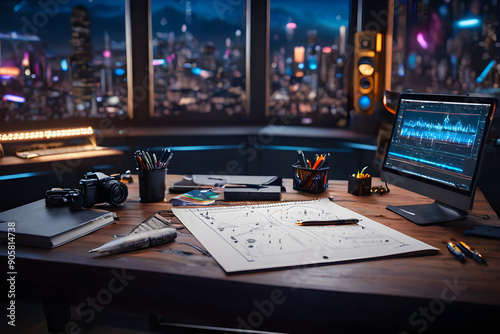 Wallpaper Mural Futuristic Urban Workstation 489 Torontodigital.ca