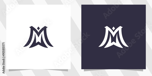 Fotografie letter mw wm logo design vector