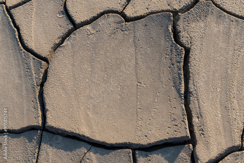 Dried mud texture. Dried mud waves from the mud volcanos site in Berca, Buzau, Romania. photo