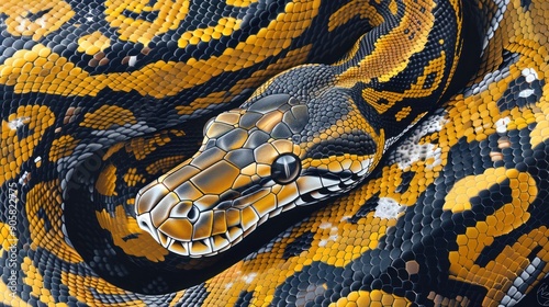 Yellow Python Close Up