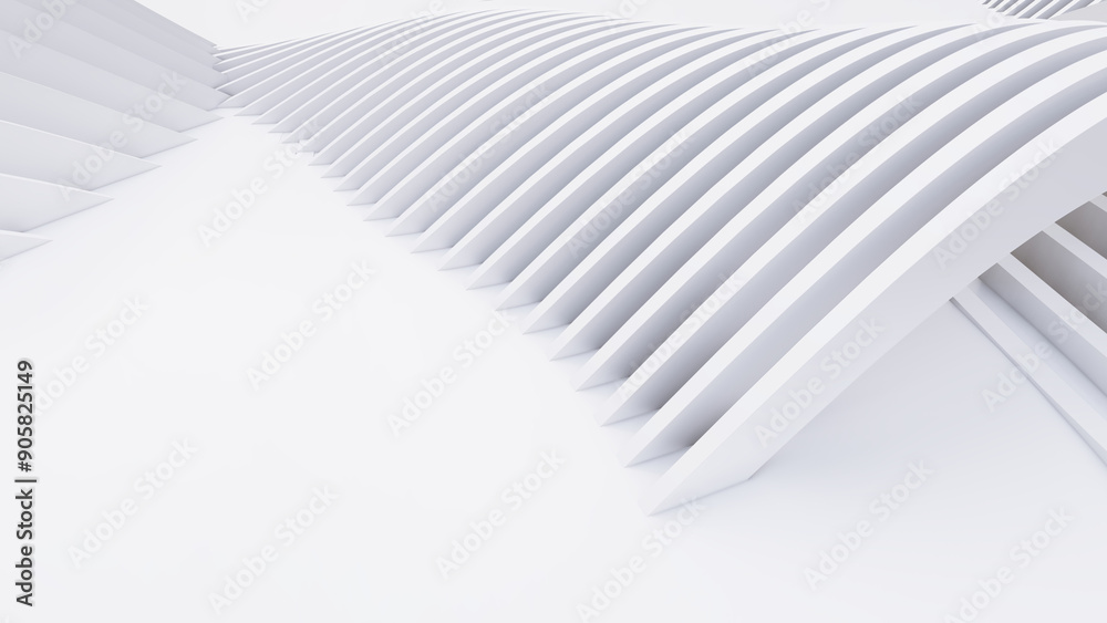 Naklejka premium Abstract Curved Shapes. White Circular Background.