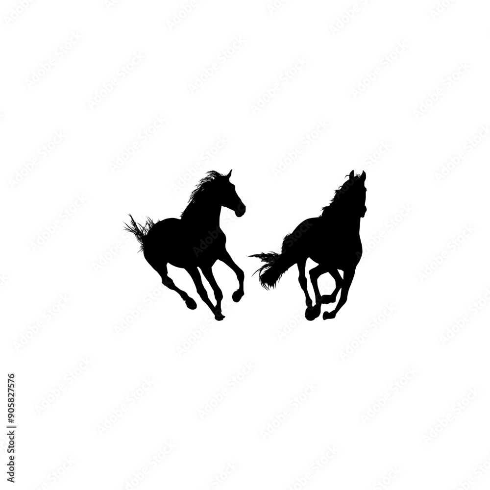 Pair Horse Silhouette, flat style, can use for Logo Gram, Art Illustration, Emblem, Pictogram, Apps, Website or Graphic Design Element. Vector Illustration Pair Horse Silhouette, flat style, can use for Logo Gram, Art Illustration, Emblem, Pictogram, Apps, Website or Graphic Design Element. Vector Illustration