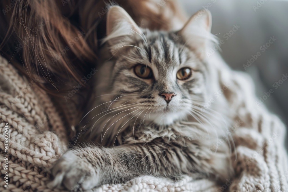 Close-up Portrait of a Grey Tabby Cat Resting Close-up Portrait of a Grey Tabby Cat Resting