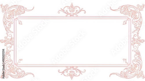 Wallpaper Mural Simple Pink Frame with Clean Design and White Background Torontodigital.ca