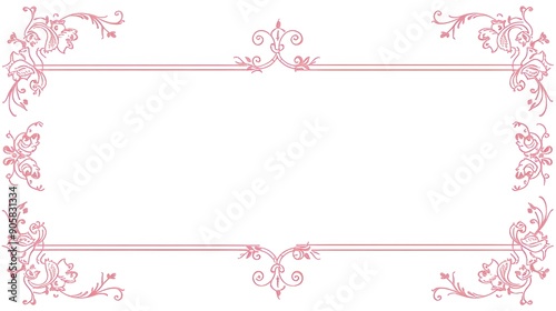 Wallpaper Mural Simple Pink Frame with Clean Design and White Background Torontodigital.ca