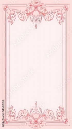 Simple Pink Frame with Clean Design and White Background
