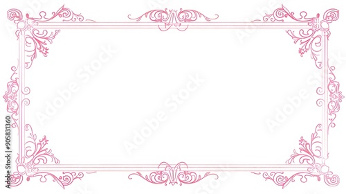 Wallpaper Mural Simple Pink Frame with Clean Design and White Background Torontodigital.ca