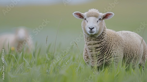 sheep isolated on cute background photo