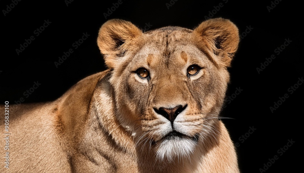 portrait of a lioness on black background lovely lioness close up african lioness panthera leo portrait of a lioness on black background lovely lioness close up african lioness panthera leo