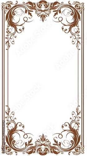 Simple brown frame with white background and basic design.