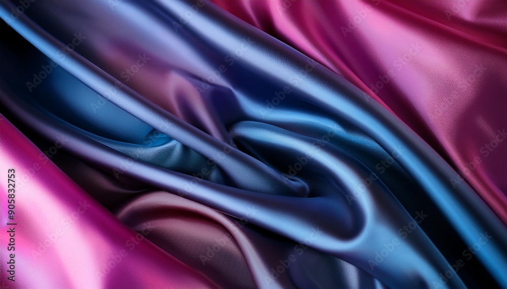 Fototapeta premium dark blue purple pink silk satin abstract elegant background for design color gradient silky smooth fabric