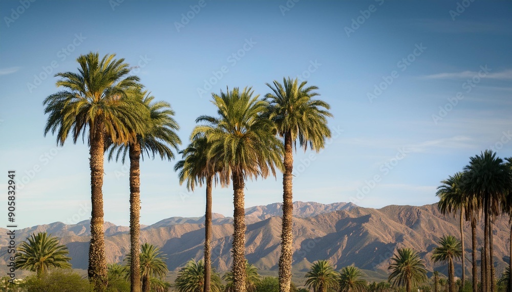 palm trees with mountain range background in la quinta california in the coachella valley palm trees with mountain range background in la quinta california in the coachella valley