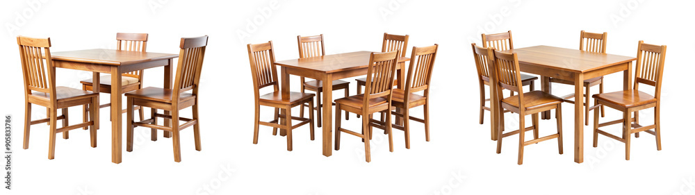 Round Dark Wood Table and Chair on Clear Background – Great for Online Catalogs Round Dark Wood Table and Chair on Clear Background – Great for Online Catalogs