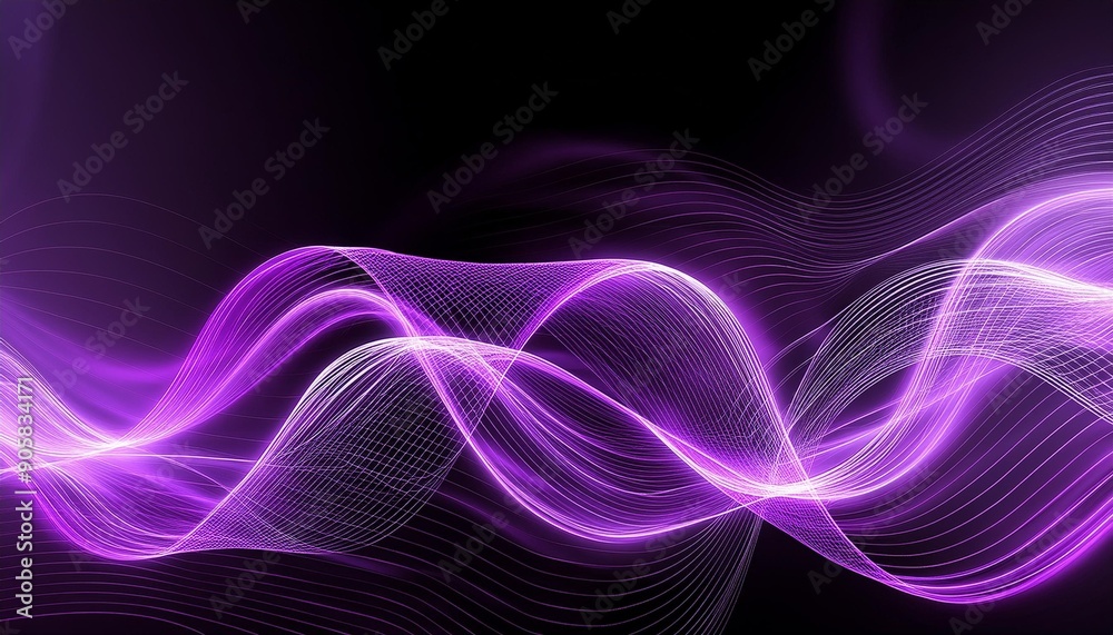abstract purple and black background with wave design glowing light effects glowing waves abstract purple and black background with wave design glowing light effects glowing waves