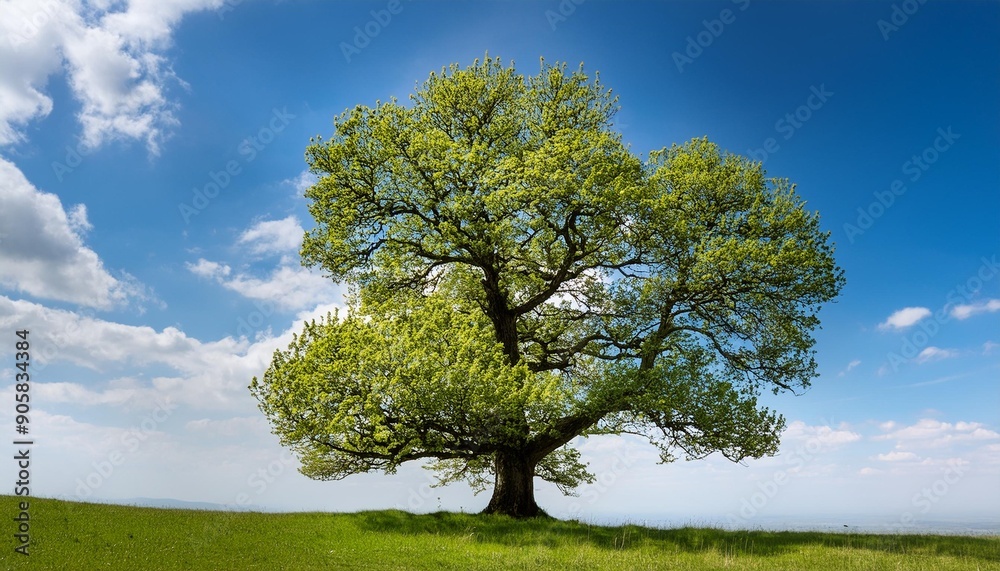 krone of a tree in spring with blue sky krone of a tree in spring with blue sky