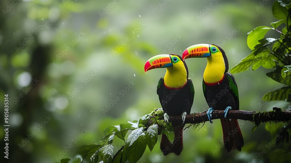 Vibrant Tropical Birds. Nature and Wildlife concept Vibrant Tropical Birds. Nature and Wildlife concept