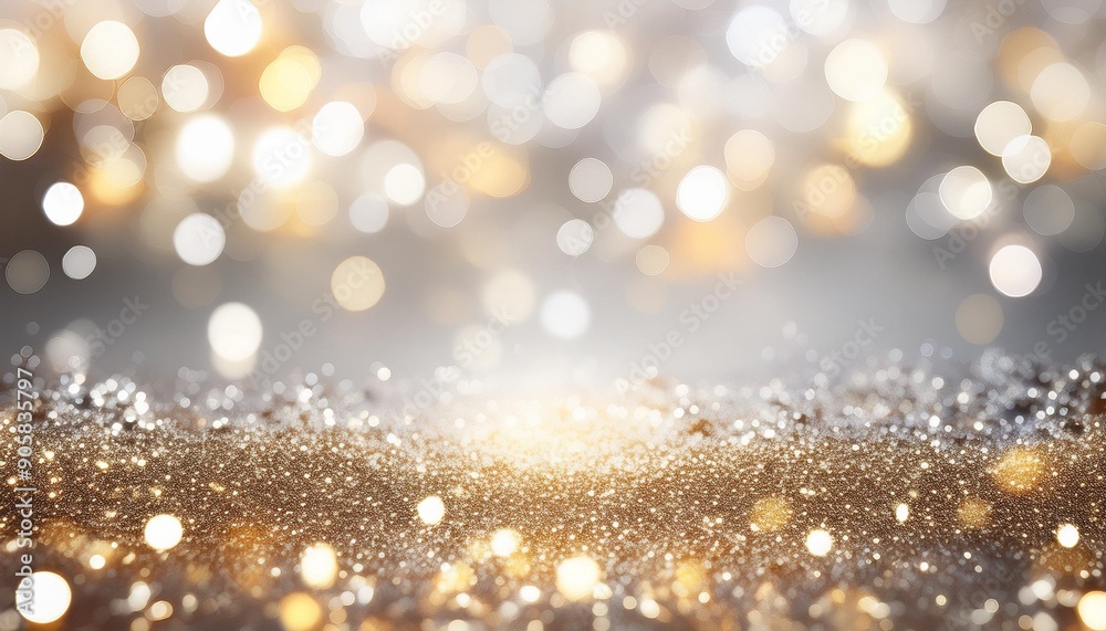 abstract glitter silver and gild lights background de focused