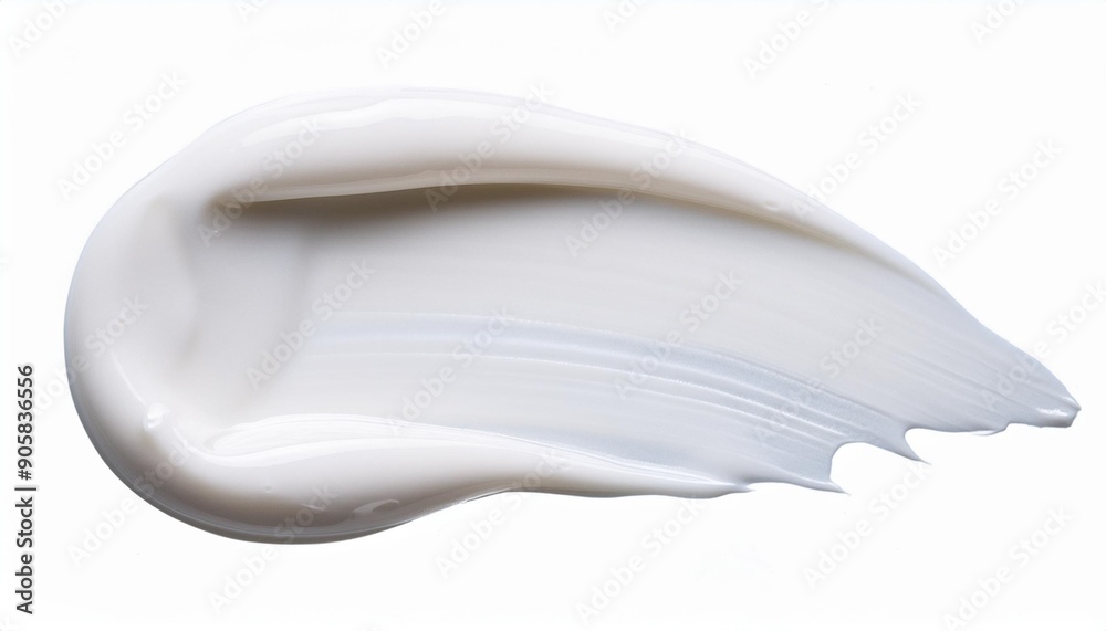 Fototapeta premium white cream texture cosmetic lotion smears isolated on transparent background beauty skincare creamy product swatch