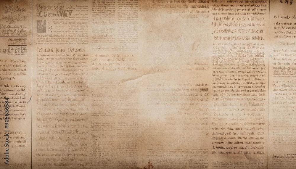 Fototapeta premium old newspaper background aged paper grunge vintage texture overlay template