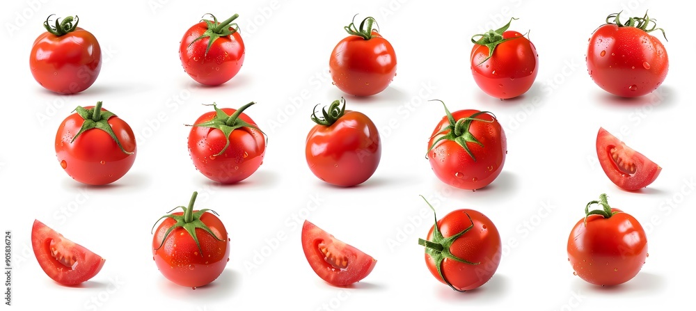 Fresh and Juicy Tomatoes in Different Angles on a White Background
Fresh and Juicy Tomatoes in Different Angles on a White Background