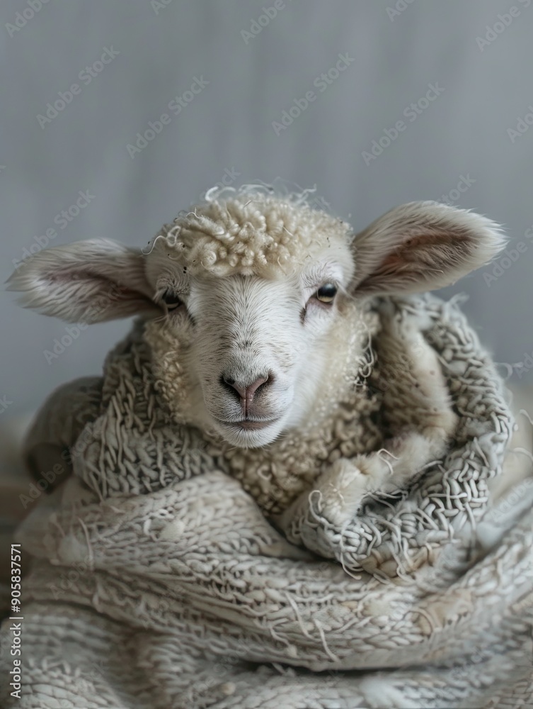 Obraz premium sheep isolated on paper background
