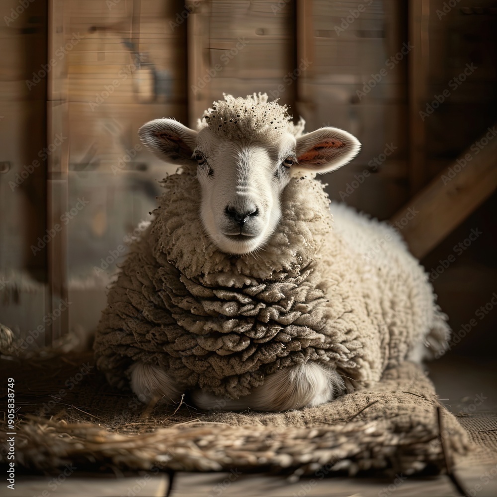 sheep isolated on wooden background sheep isolated on wooden background