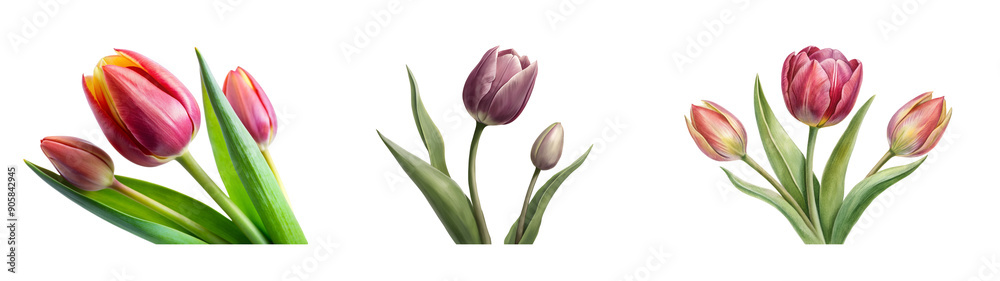 Tulip with Buds on a Transparent Background – Perfect for Greeting Cards and Floral Marketing Tulip with Buds on a Transparent Background – Perfect for Greeting Cards and Floral Marketing