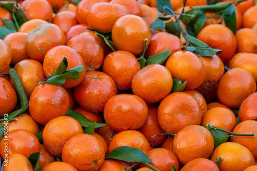 A box full of beautiful fresh tangerines