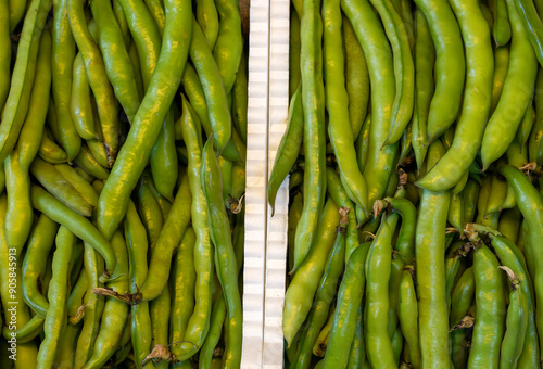 Two boxes of fresh green beans