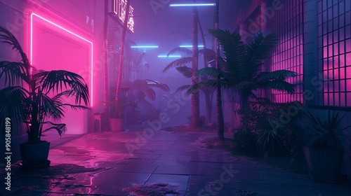 Neon City Alleyway