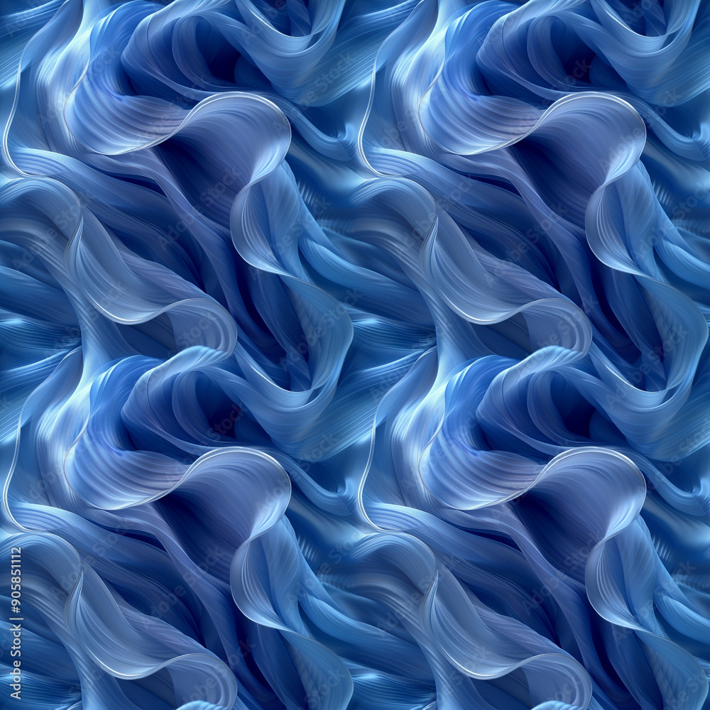 Obraz premium Seamless texture of light blue silk chiffon fabric textile background