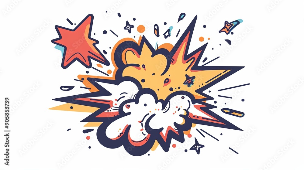 Obraz premium Colorful Comic Book Explosion