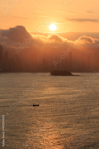 Sunrise in Skyline of Balneário Camboriú 