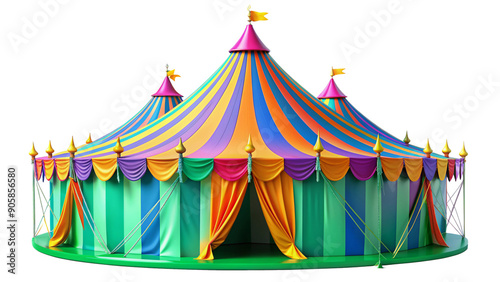 Circus Tent on Transparent Background. Perfect for Event and Entertainment Graphics